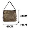 Bolsos de noche Bolso de hombro multifunción para mujer Lona Pu Cuero Patchwork Tie-dye Café Mochila femenina Estética Señoras Maillard Bolso