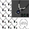 ペンダントネックレス12 Twee Constell Luminous Pendant Necklaces Men Horoscope Sign Black Gallstone Aquarius Pisces Scorpio Sagittarius C Dhrfk