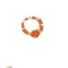 Кольца кластера Кольцо красного цвета Lucky Dragon Year из бисера, маленький и элитный художественный стиль