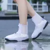 Couvre-chaussures imperméables transparents avec boutons hommes femmes couvre-chaussures réutilisables épaissir la pluie blanc protecteur 240102
