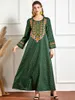 Vêtements ethniques Printemps Automne Indie Folk Broderie Robe Femmes Musulmanes Longue Arabe Saoudienne Robe Fête Même