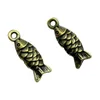 Charms 20 Stück 19 x 7 mm Goldfisch-Anhänger für DIY-Schmuckherstellung, antike Bronzefarbe, Fisch