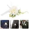 Dekorativa blommor konstgjorda bröllop boutonniere brud brudgum blommor corsage dekor