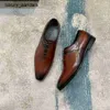 Berluti Męskie buty skórzane formalne Berlut nowe męskie cielę skórzane patchwork kolor Oxford Buty scritto wzorzyste dżentelmany RJ