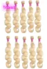 Indian Virgin Human Hair 10 Bundles Blond Body Wave 613 Body Weaves Dubbel Wefts Ten PiecesLot hela hårförlängningar5864755