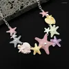 Choker Necklace Colorful Starfish Shell Chain Women Girls Gold Silver Plating Fashion Jewelry Party Gift 2024 Style N23002