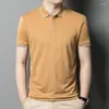 Men's Polos Summer Polo Shirts Hig Hquality Short Sleeve Solid Color Business Casual Simple Slim Fit Man T-shirts Male Tees