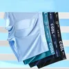 Sous-vêtements grands sous-vêtements taille mince glace sexy boxeurs pour hommes respirant boxer culotte short en soie pour sans couture