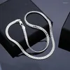 Ciondoli in argento sterling 925 con catena laterale completa da 6 mm per donna uomo set di gioielli di moda regalo di nozze