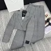 Designer Suit Personalised Fashion Hot Drilling Fine Print Short Suit Jacket Suit Straight Leg Pants Two Piece Set