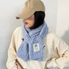 Lenços inverno moda sólida lenço de malha para mulheres design quente fio de lã neckercheif longo silenciador estilo coreano
