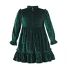 Sukienki dla dziewcząt sukienka na zieloną przyczynową księżniczkę dziewczyny Bling Kids Ubrania