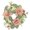 Decorative Flowers Front Door Wedding Ring Tea Lights Candles Rose Wreath Plastic Wreaths Rings