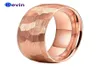 Roségold Hammer Ring Wolfram Carbide Ehering für Männer Frauen vielfältiger gehämmerter gebürsteter Finish 6mm 8mm Komfort Fit3402075