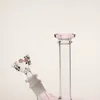 pipas de cristal lindas de la cachimba del gatito de la impresión del gatito rosado 8.6inch con el cuenco lindo