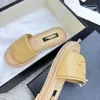 Designer Slippers Fisherman Chunky Woven Slippers c Double logo Fashion Casual Flats with box and dust bag