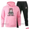 Psychos Bunny Polo American Fashion Street Marque Designer Psychos Bunny Chemises Broderie Manches Courtes Casual Coton Lâche Psychos Bunny 9348