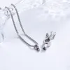 Pendant Necklaces Crystal Rose Flower Urn Necklace Cremation Jewelry For Human/Pet Ashes Keepsake Stainless Steel