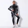 Active Sets Seamless Yoga Sports Fitness High Waist Hip-lifting Pants Long Sleeve Top Suits Workout Clothes Gym Leggings Set For Women