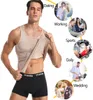 Men Body Shapers Tight Skinny Sleeveless Shirt Fitness Waist Trainer Elastic Abdomen Tank Tops Slimming Boobs Gym Vest 3 pcs3593396