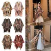 Halsdukar Autumn Winter Warm Fleece Shawl Womens Thicken Rands Tassel Cloak Cardigan Plush Wraps Scarf