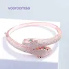 Bracciale alla moda Gomme per auto da donna in oro rosa Argento Lady Bangle Set di anelli per bracciale leopardo alla moda caldo Trendsetter di strada pieni di zirconi con scatola originale