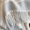 Sciarpa in cashmere double face con lettera per il calore autunno-inverno da donna Scialle con nappe versatile e spesso