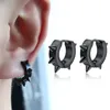 Pendientes de aro 1 par Punk círculo redondo de acero inoxidable para hombres mujeres no se descolora Clip Hip Hop joyería masculina