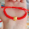 Charm Bracelets 5Pcs Redness Ropes Adjustable Zodiacs Animal Sign Wrist Chain Lucky Dragon Pendant Bangle Women Unique Year Gift