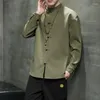 Ethnische Kleidung 2024 Herbst chinesischer Stil Hemdkragen Langarm-Sets Tangsuit Traditioneller Sinicismus für Herren Hanfu
