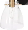 Wall Lamp 1-Light Sconces Lighting Black Gold Light Fixtures With Globe Clear Glass Shade 5" X 5.5" 10" House Decoration Bedroom Dec