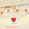 Tifannissm Pendant Necklac Best sell Birthday Christmas Gift simple love oil dripping enamel red blue pink three color heart