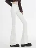 Jeans pour femmes Printemps Femmes High Stretch Blanc Brown Flare Skinny Bell Taille Bas Denim Pantalon Lady Sexy Y2K Punk Long Pantalon