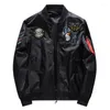 Men S Jackets Male Bomber Jacket Army Military Pilot Badge Embroidery Baseball Double Sided Motorcycle Coat Big Size XL