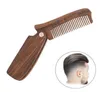 Professional Beard Comb GreenRed Sandalwood Folding Grooming Tools Men Women Wooden Hair Brushes2255749