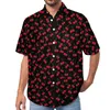 Camicie casual da uomo Ciliegie Giubileo Camicia da spiaggia con stampa di frutti rossi Camicette hawaiane fresche Grafica da uomo Taglie forti