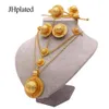Äthiopisches vergoldetes Brautschmuckset, Haarnadel, Halskette, Ohrringe, Armband, Ring, Geschenke, Hochzeitsschmuckset für Frauen 240102