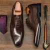 Sapatos de vestido Sipriks Primavera Outono Mens Oxfords Estilo Britânico Escritório Carreira Brogues Full Grain Couro Casamento Gents Terno X