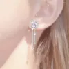 Boucles d'oreilles papillon en Zircon pour femmes, boucles d'oreilles à la mode, pompon de lune, délicat, coréen asymétrique, mignon, bijoux de luxe, cadeau