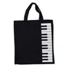 Sacs de courses portables en coton et lin, sac de partition de musique, motif de clavier, Instruments de musique 33x30cm