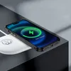 iPhone 15 14 Apple 13 Samsung Galaxy S23 S24のプロマックス磁気電話ケースは、クリアアクリルレンズフィルムクロームカメラリングボタン透明保護バックカバー