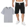 Survêtements pour hommes Summer Cotton Lin Shirt Set Casual Outdoor 2 pièces Costume et vêtements à la maison Pyjama confortable respirant plage à manches courtes BSL