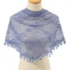 Scarves Hollow Out Lace Triangular Scarf Embroidered Flowers Tassel Shawl Solid Color Breathable Mesh Headscarf Wedding Party Capes Wrap