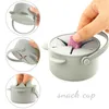 Portable Kawaii Cartoon Bear Shape Baby Silicone Snack Cup Feeding Solid Food Storage Box Container med lock Baby Sutff 240102