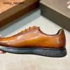 Berluti sapatos masculinos de couro formal berlut novos homens metro olita oxford scritto padrão vestido polido à mão rj op90