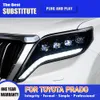 Luce di marcia diurna Streamer Indicatore di direzione per Toyota Prado Faro a LED 14-17 Lampada frontale Abbagliante Angel Eye Obiettivo del proiettore