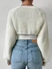 Women's Knits Women S Y2K Open Front Cropped Cardigan Long Sleeve Solid Color Ribbed Knit Shrug Sweater Bolero Tops