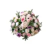 Centrotavola di fiori artificiali viola rosa di grande larghezza con sfera di fiori di dimensioni personalizzate per la decorazione di piombo su strada per tavoli nuziali 211