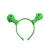 Verde Shrek Headband de pelúcia Halloween Crianças Adulto Show Hair Hoop Party Costume Item Masquerade Party Supplies 231229