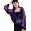 Sweatshirts Summer Rave Festival Wear Clothes Holographic Womens Hoodies Outfits Hologram Women Rainbow Metal Mesh Jacket Clothings